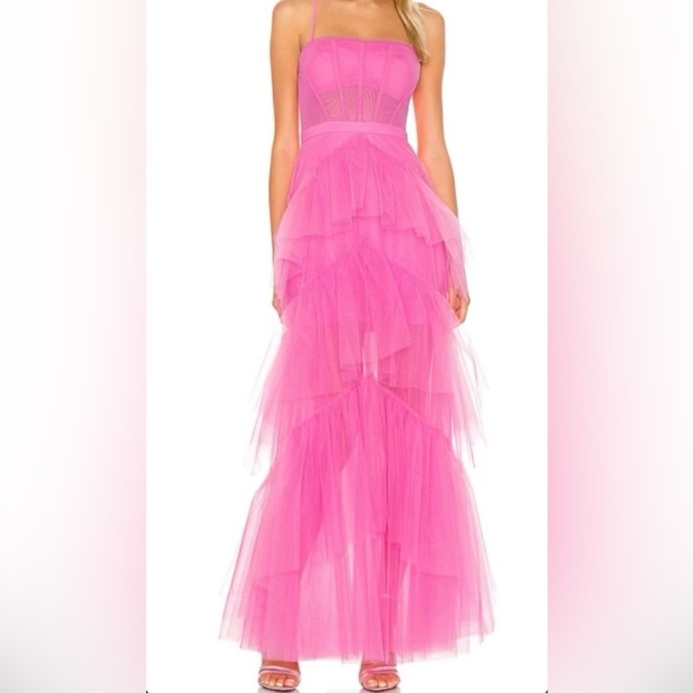 BCBGMAXAZRIA Corset Dress Flamingo Pink